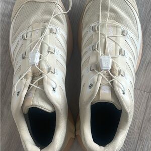 Salomon Cream and Tan Athletic Shoes